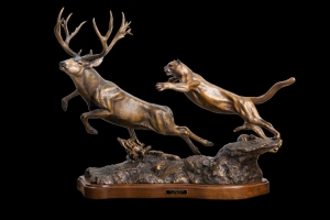 in-a-split-second-bronze-cougar-sculpture